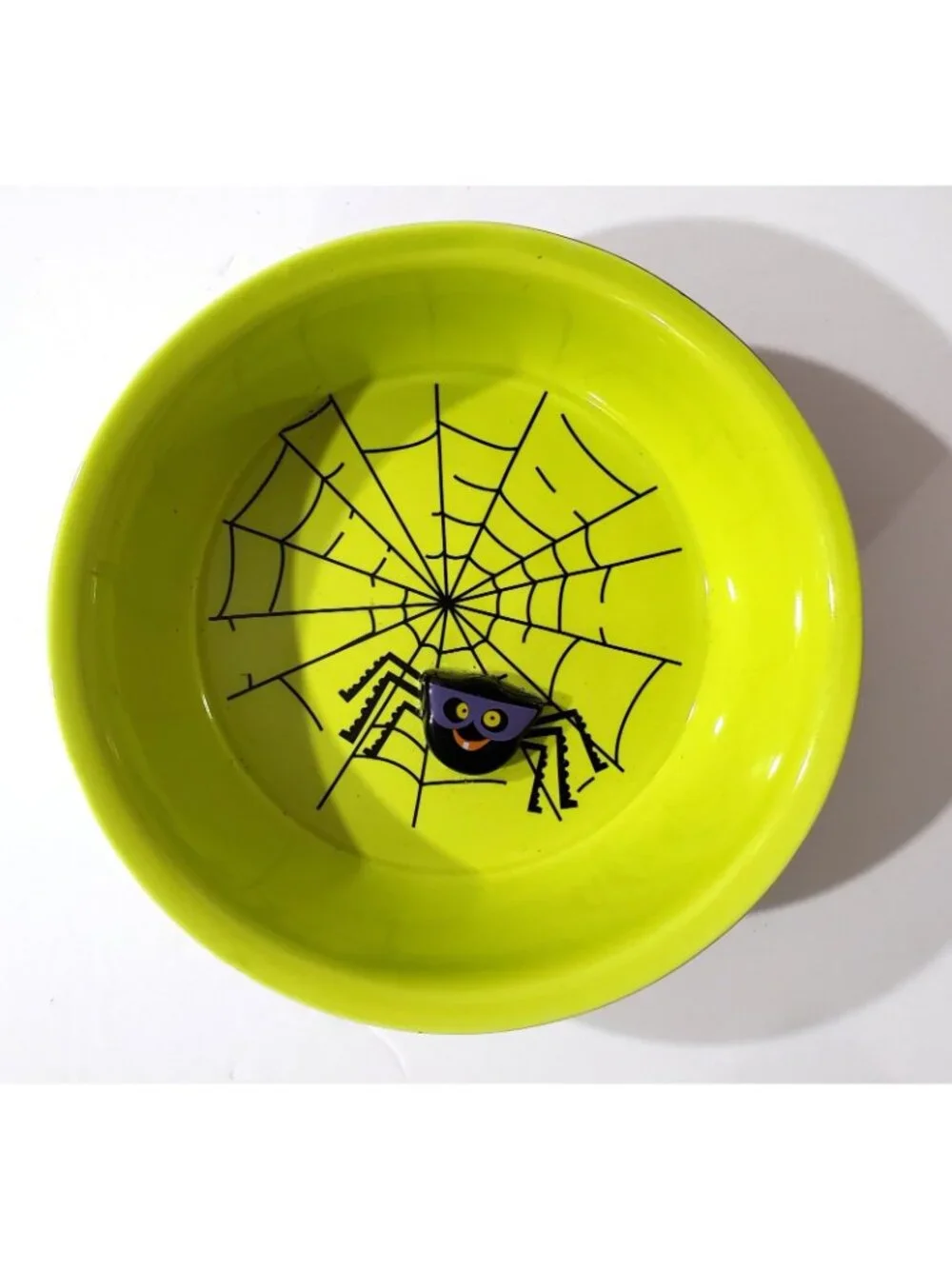 Hallmark ceramic HALLOWEEN CANDY DISH serving BOWL spider web eek boo scary word